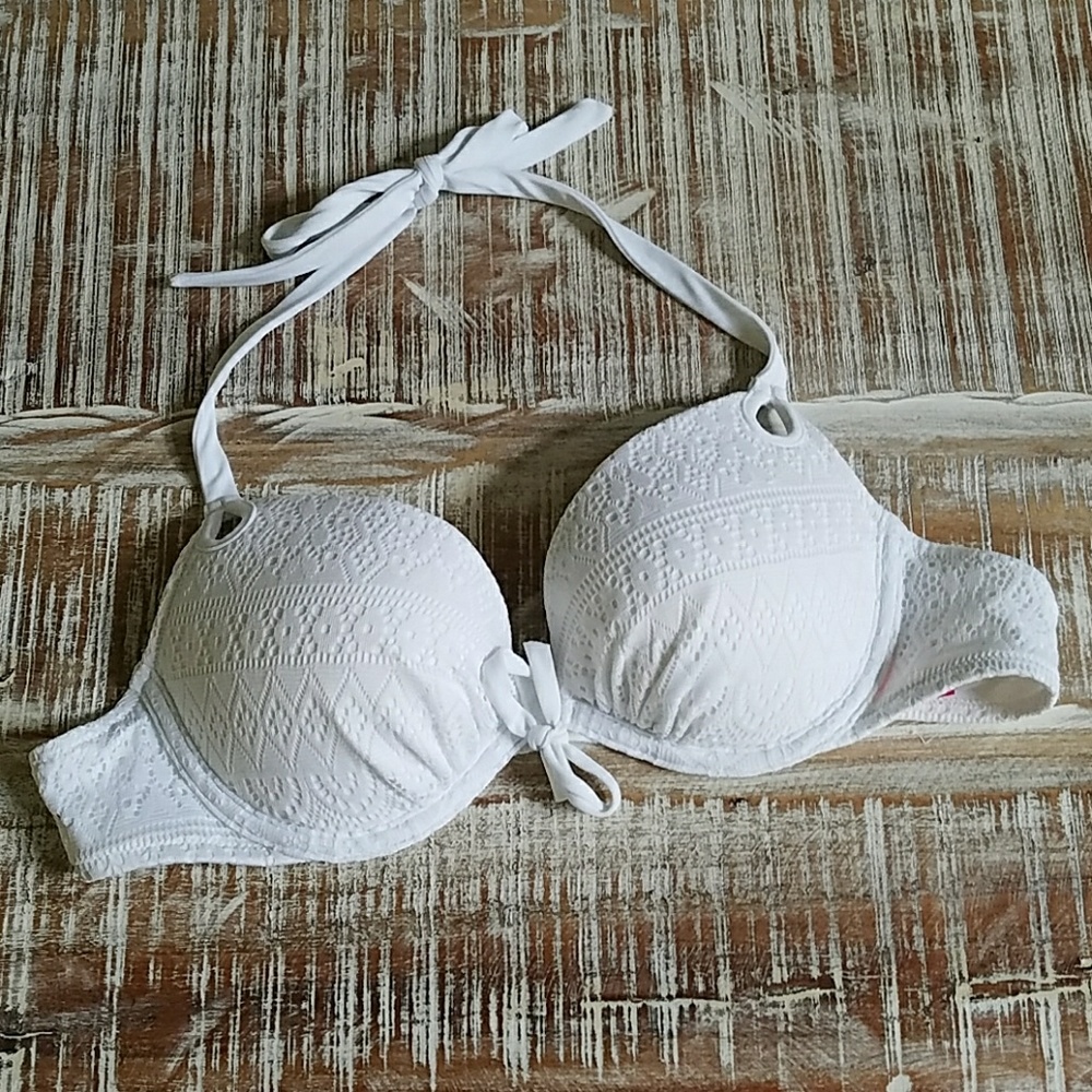 Victoria Secret White Lace Bikini top 36B